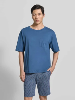 t-shirt z okrągłym dekoltem i brustaszą Schiesser