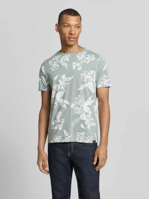 t-shirt z okrągłym dekoltem i detalem z logo Lerros