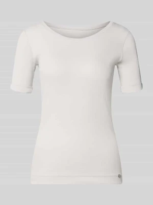 t-shirt z okrągłym dekoltem i detalem z logo Marc Cain