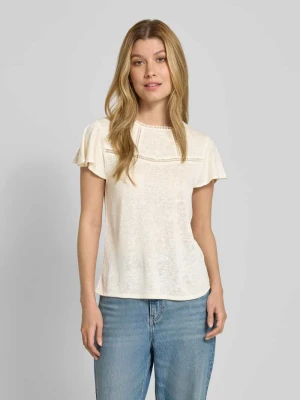 T-shirt z okrągłym dekoltem i koronką szydełkową Zero