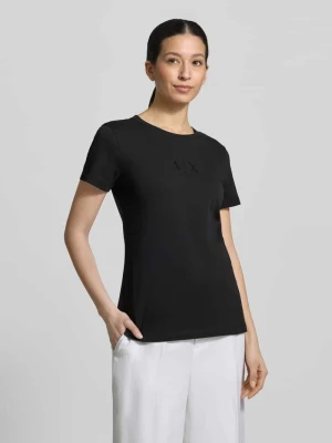 T-shirt z okrągłym dekoltem i logo Armani Exchange