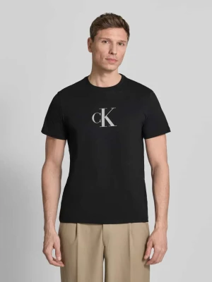 T-shirt z okrągłym dekoltem i logo CK Calvin Klein