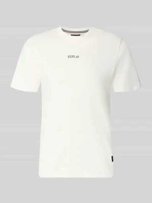 T-shirt z okrągłym dekoltem i logo Replay Złamany biały