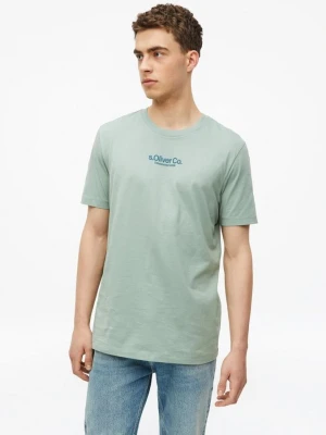 T-shirt z okrągłym dekoltem i nadrukiem logo s.Oliver petrolowy