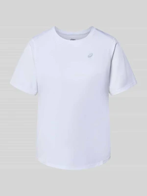T-shirt z okrągłym dekoltem i nadrukiem z logo Asics Biały