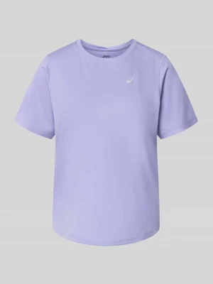 T-shirt z okrągłym dekoltem i nadrukiem z logo Asics Fioletowy