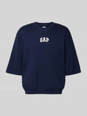 t-shirt z okrągłym dekoltem i nadrukiem z logo GAP Granatowy