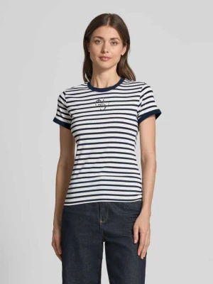 T-shirt z okrągłym dekoltem i nadrukiem z logo labelu Guess