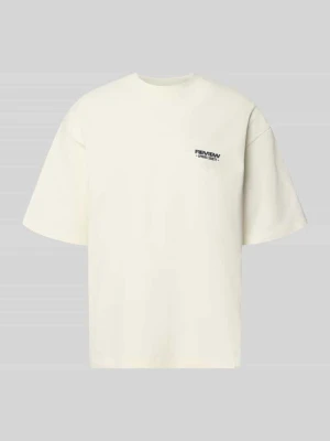 t-shirt z okrągłym dekoltem i nadrukiem z logo REVIEW