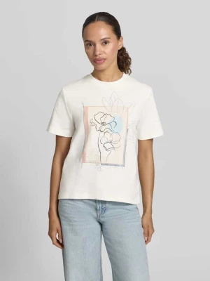 t-shirt z okrągłym dekoltem i nadrukiem z motywem Christian Berg Złamany biały