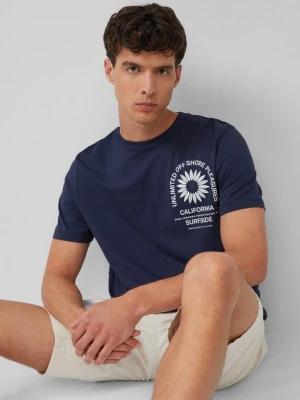 T-shirt z okrągłym dekoltem i nadrukiem z przodu s.Oliver niebieski