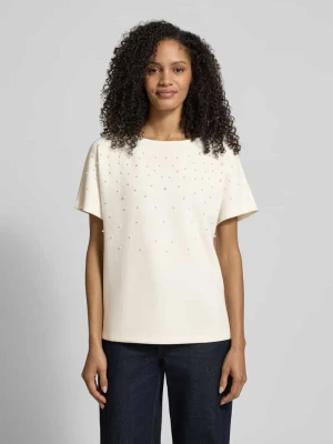 T-shirt z okrągłym dekoltem i perłami Christian Berg Woman