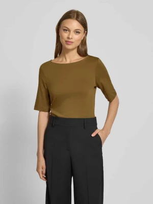 T-shirt z okrągłym dekoltem i rękawami o dł. 1 / 2 Christian Berg Khaki