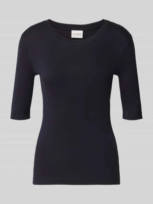 t-shirt z okrągłym dekoltem i rękawem o dł. 1/2 Closed Granatowy