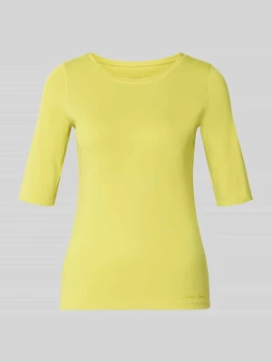 t-shirt z okrągłym dekoltem i rękawem o dł. 1/2 Marc Cain Żółty