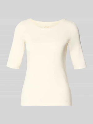 t-shirt z okrągłym dekoltem i rękawem o dł. 1 / 2 Marc Cain Złamany biały