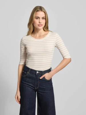 T-shirt z okrągłym dekoltem i rękawem z zakładką Marc Cain