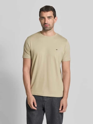 t-shirt z okrągłym dekoltem i wyhaftowanym logo FYNCH-HATTON Beżowy