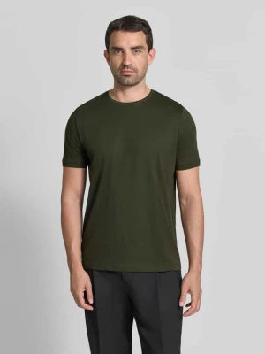 t-shirt z okrągłym dekoltem i wyhaftowanym logo FYNCH-HATTON Khaki