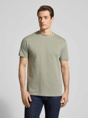 T-shirt z okrągłym dekoltem i wyhaftowanym logo Gant