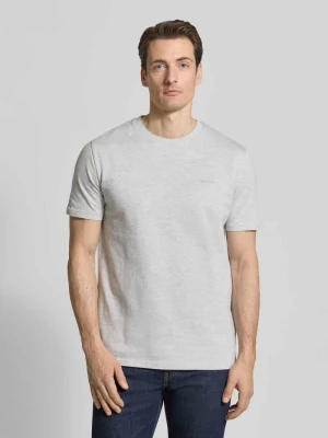 T-shirt z okrągłym dekoltem i wyhaftowanym logo Gant
