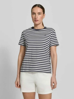 t-shirt z okrągłym dekoltem i wyhaftowanym logo Gant