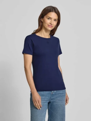 T-shirt z okrągłym dekoltem i wyhaftowanym logo HUGO