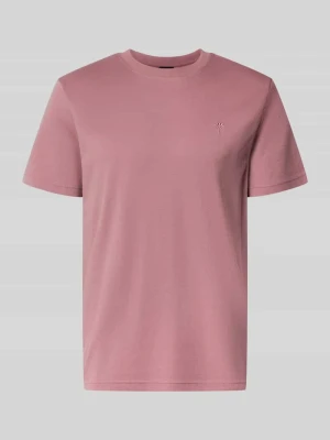 T-shirt z okrągłym dekoltem i wyhaftowanym logo JOOP! Różowy