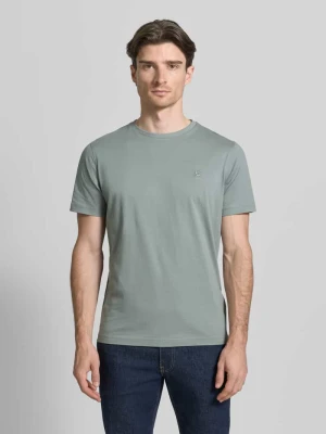 T-shirt z okrągłym dekoltem i wyhaftowanym logo Lerros