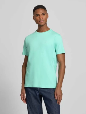 T-shirt z okrągłym dekoltem i wyhaftowanym logo Lerros