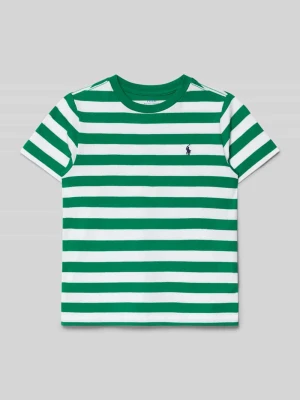 T-shirt z okrągłym dekoltem i wyhaftowanym logo Polo Ralph Lauren Kids