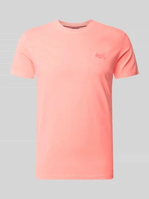 t-shirt z okrągłym dekoltem i wyhaftowanym logo Superdry