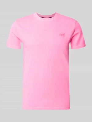 t-shirt z okrągłym dekoltem i wyhaftowanym logo Superdry