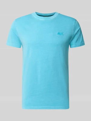 t-shirt z okrągłym dekoltem i wyhaftowanym logo Superdry