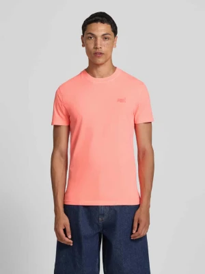 t-shirt z okrągłym dekoltem i wyhaftowanym logo Superdry