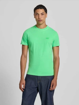t-shirt z okrągłym dekoltem i wyhaftowanym logo Superdry Neonowy zielony