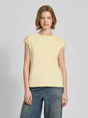 t-shirt z okrągłym dekoltem i zrolowanym brzegiem Christian Berg Pastelowy żółty