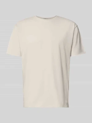t-shirt z okrągłym dekoltem i zrolowanym brzegiem Scotch & Soda Jasnoszary