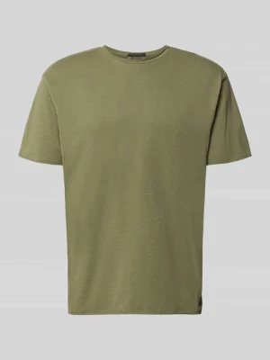 t-shirt z okrągłym dekoltem i zrolowanym brzegiem Scotch & Soda Trawiasty zielony