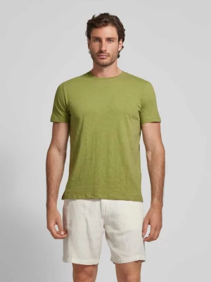 T-shirt z okrągłym dekoltem model 'ASPEN SLUB’ Selected Homme