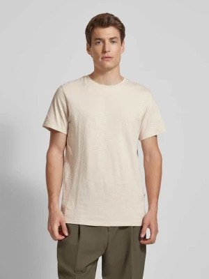 T-shirt z okrągłym dekoltem model 'ASPEN SLUB’ Selected Homme