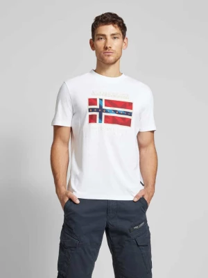 T-shirt z okrągłym dekoltem model 'BIG FLAG’ Napapijri