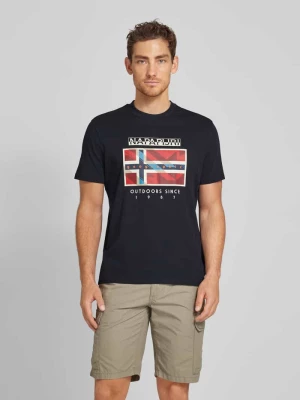 T-shirt z okrągłym dekoltem model 'BIG FLAG’ Napapijri