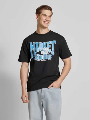 T-shirt z okrągłym dekoltem model ‘BULLDOGS’ MARKET
