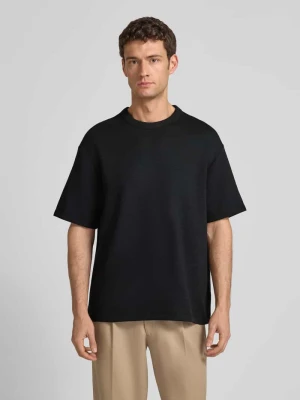 T-shirt z okrągłym dekoltem model ‘CRINKLE CREPE SPACER’ CK Calvin Klein