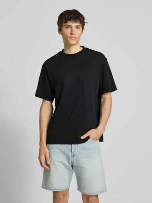 t-shirt z detalem z logo model 'EURBAN EDGE' Jack&Jones Czarny