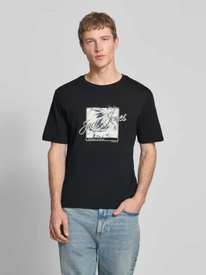 t-shirt z okrągłym dekoltem model 'HONOLULU' Jack&Jones Czarny