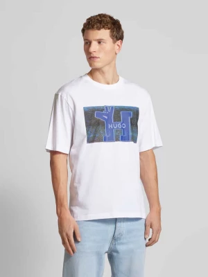 T-shirt z okrągłym dekoltem model ‘Nedary’ Hugo Blue