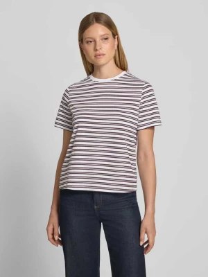 T-shirt z okrągłym dekoltem model 'NORA' Vila Ciemnobrązowy