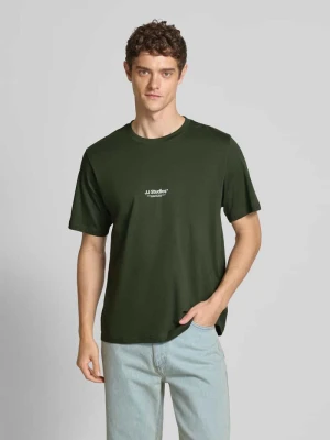 T-shirt z okrągłym dekoltem model ‘SOHO’ Jack&Jones Ciemnozielony